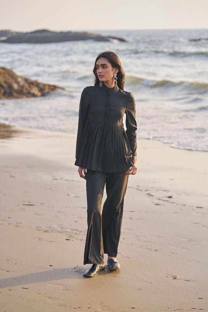 PLEATED PEPLUM TOP - dash and dot dash and dot