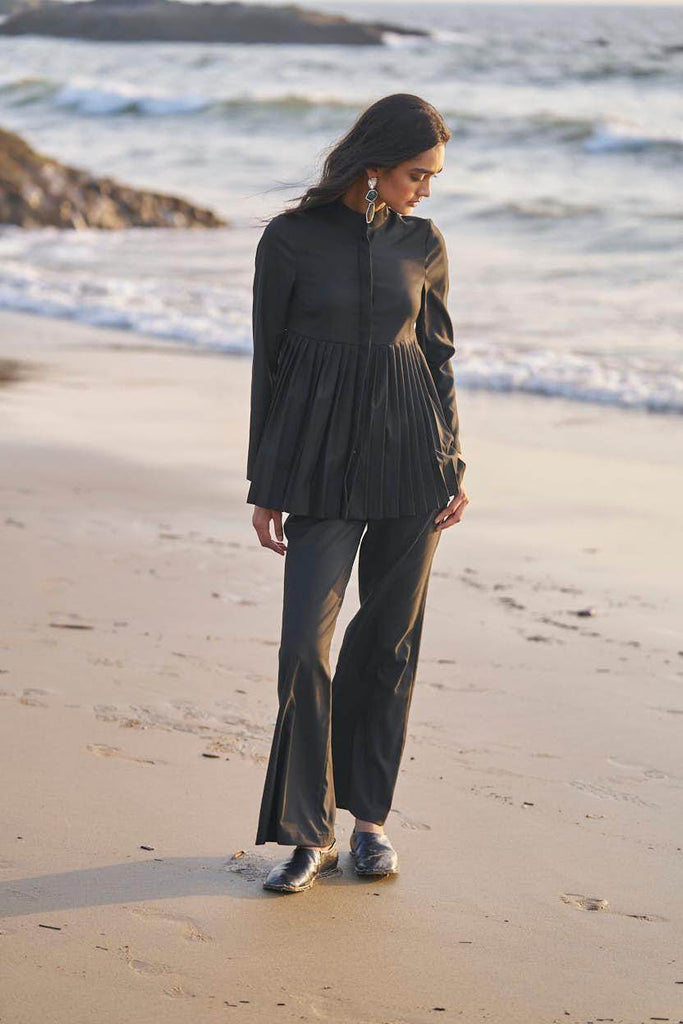 PLEATED PEPLUM TOP - dash and dot dash and dot