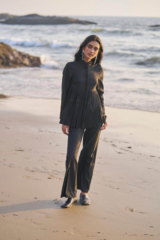 PLEATED PEPLUM TOP - dash and dot dash and dot