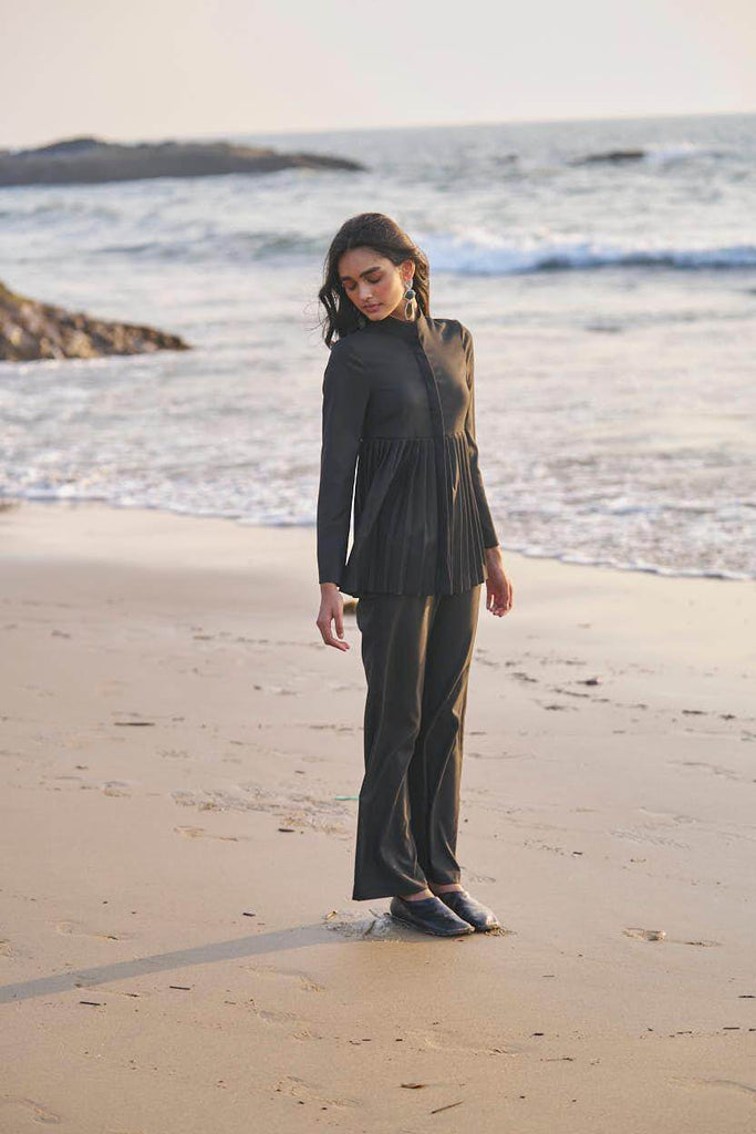 PLEATED PEPLUM TOP - dash and dot dash and dot