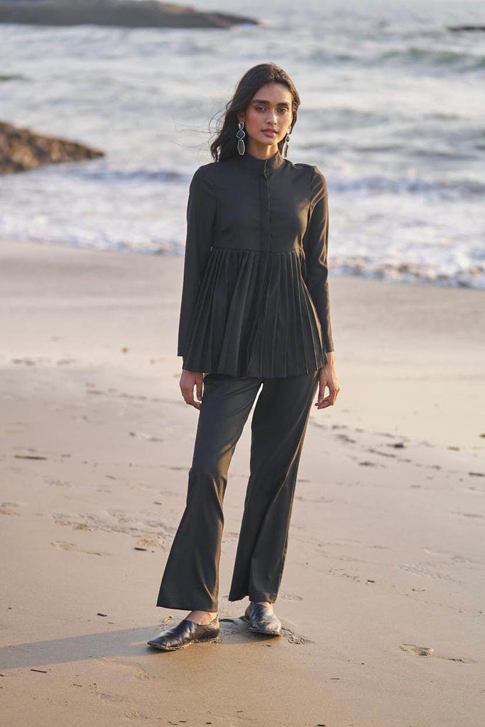 PLEATED PEPLUM TOP - dash and dot dash and dot