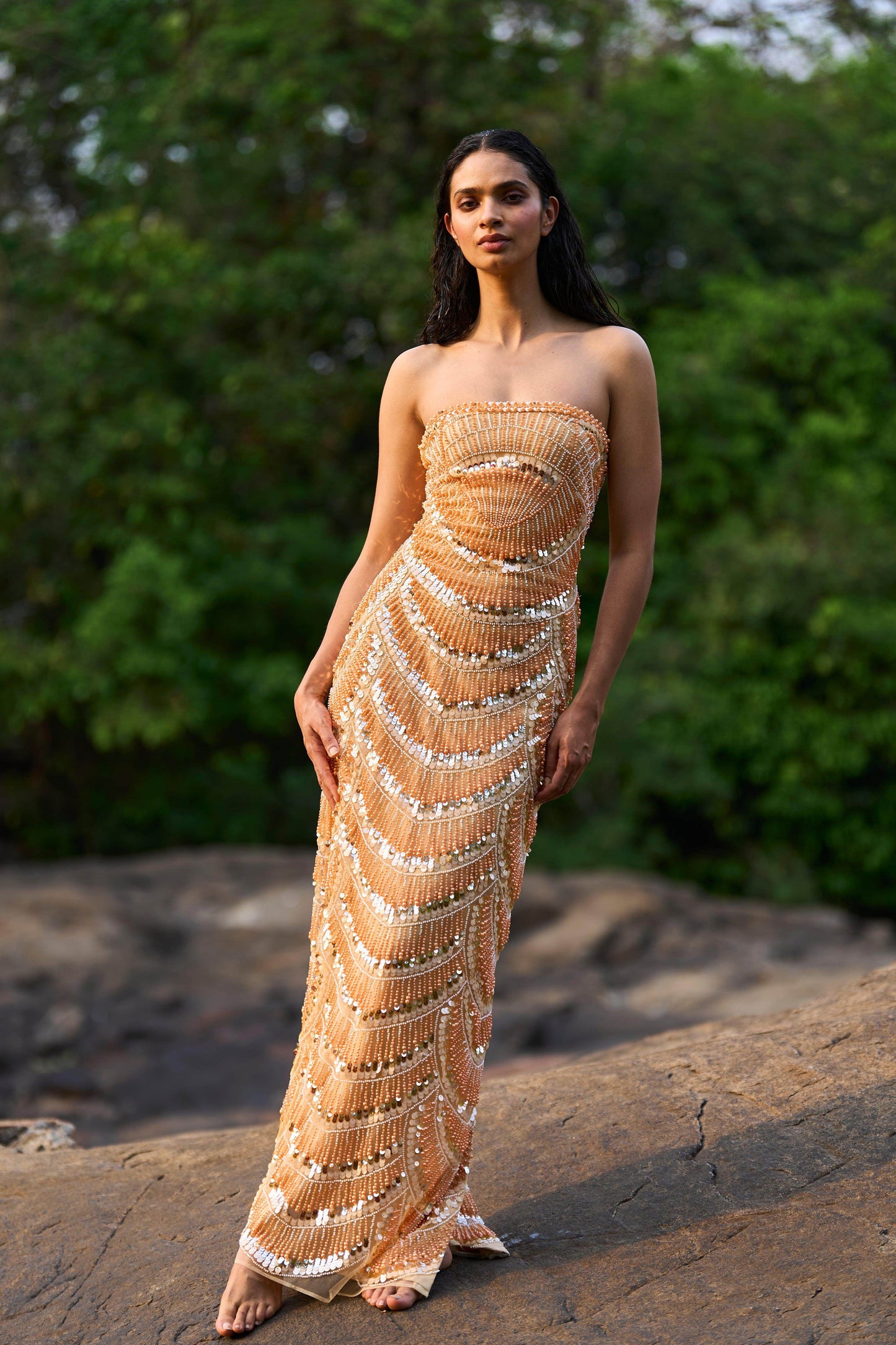 PEARL EMBROIDERED GOWN - dash and dot