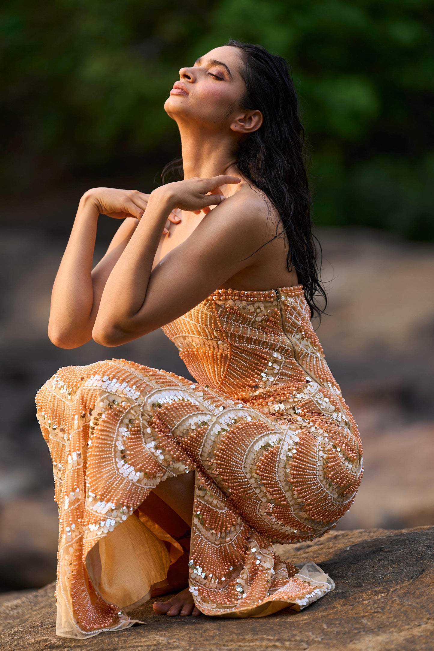 PEARL EMBROIDERED GOWN - dash and dot