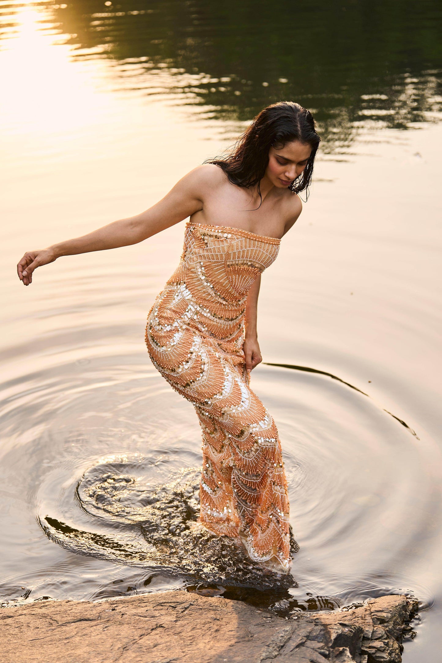 PEARL EMBROIDERED GOWN - dash and dot