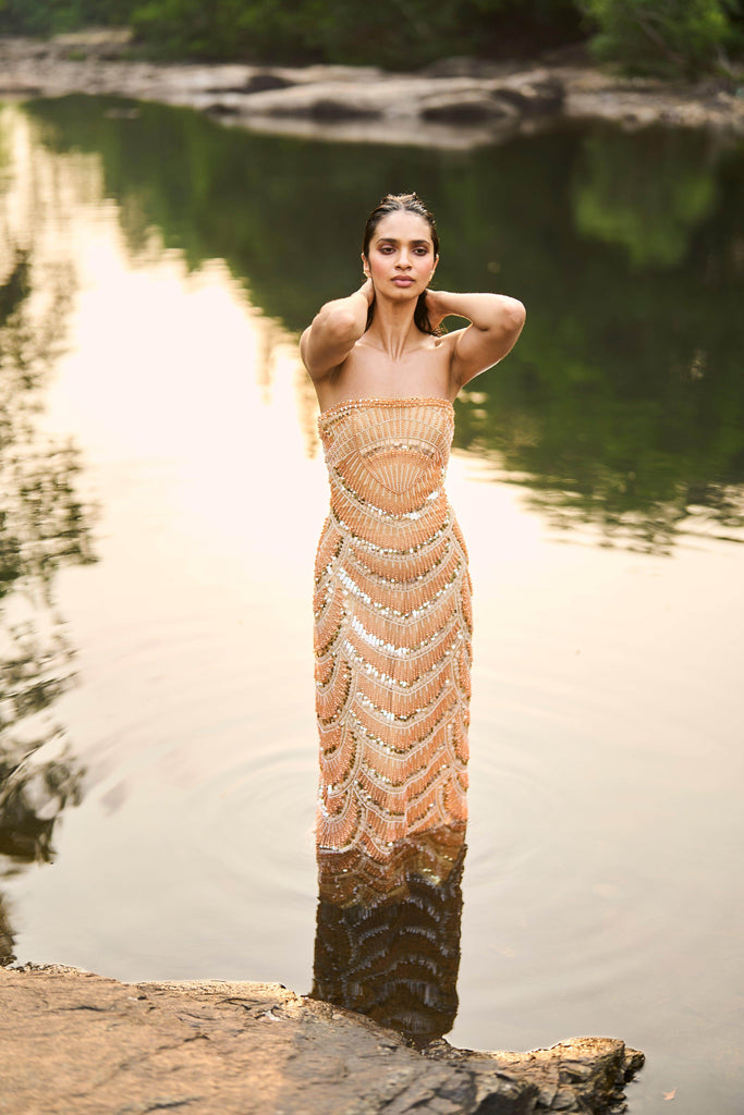 PEARL EMBROIDERED GOWN - dash and dot dash and dot