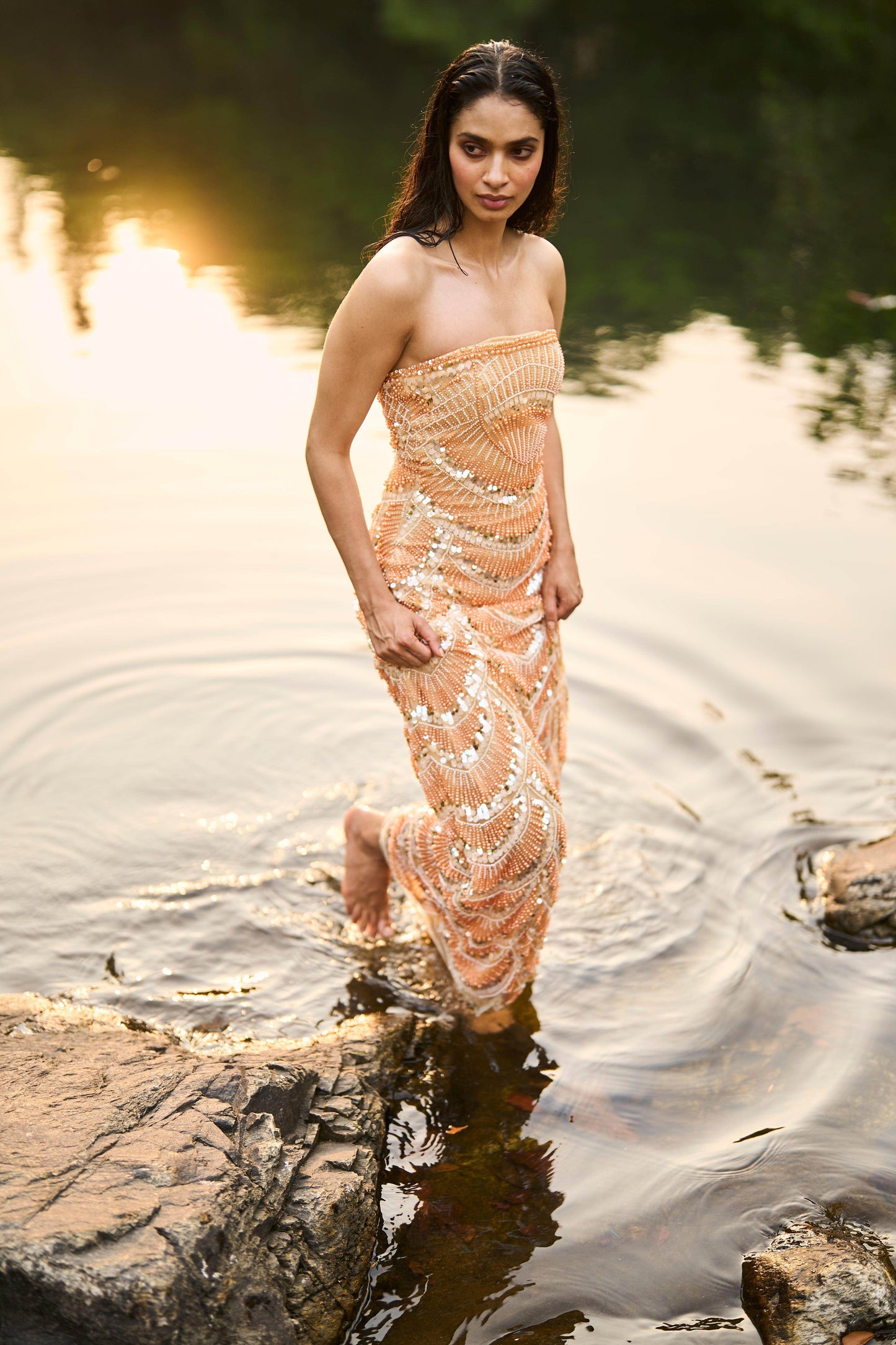 PEARL EMBROIDERED GOWN - dash and dot