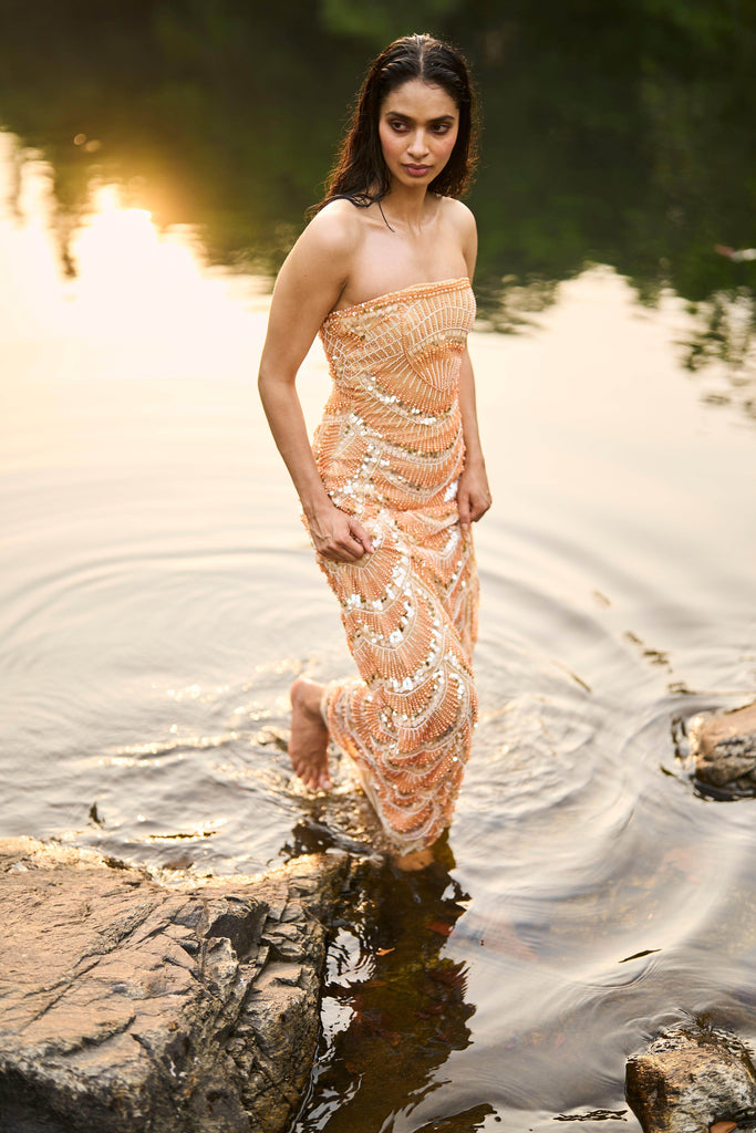 PEARL EMBROIDERED GOWN - dash and dot dash and dot