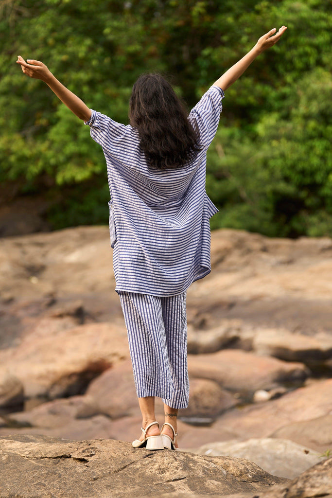 BOXY LONG STRIPED SHIRT - dash and dot dash and dot