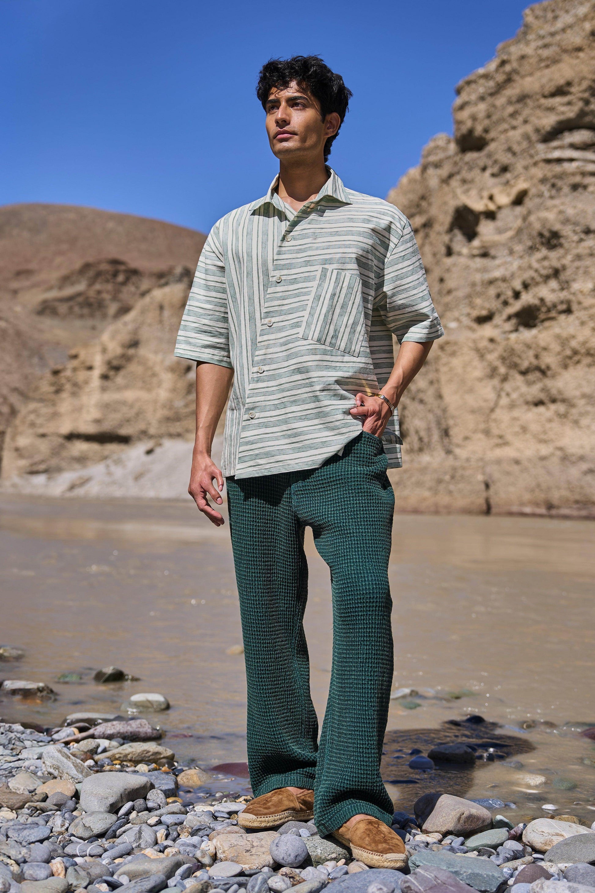 WASHED TEXTURED PANT - dash and dot