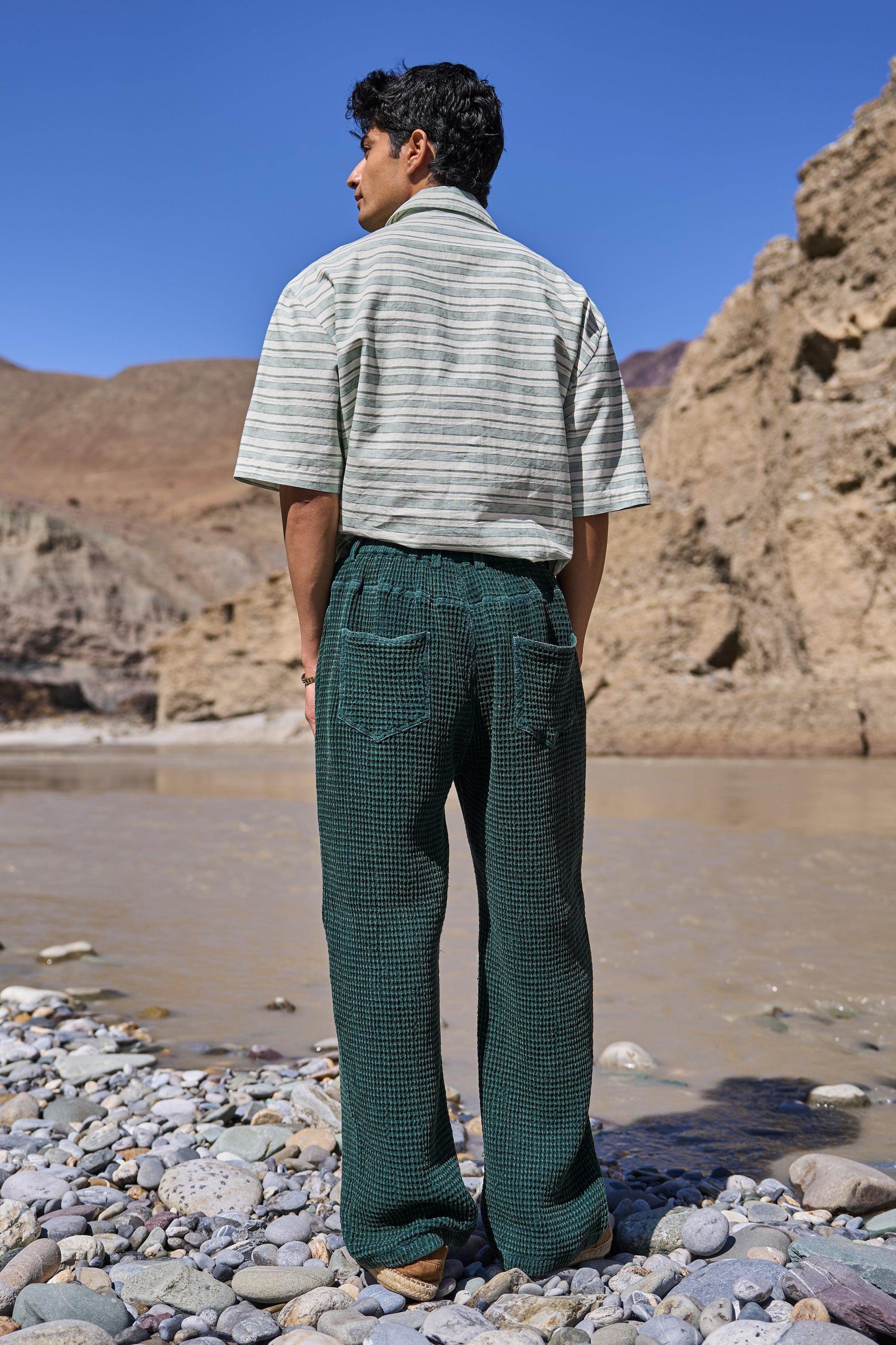 WASHED TEXTURED PANT - dash and dot