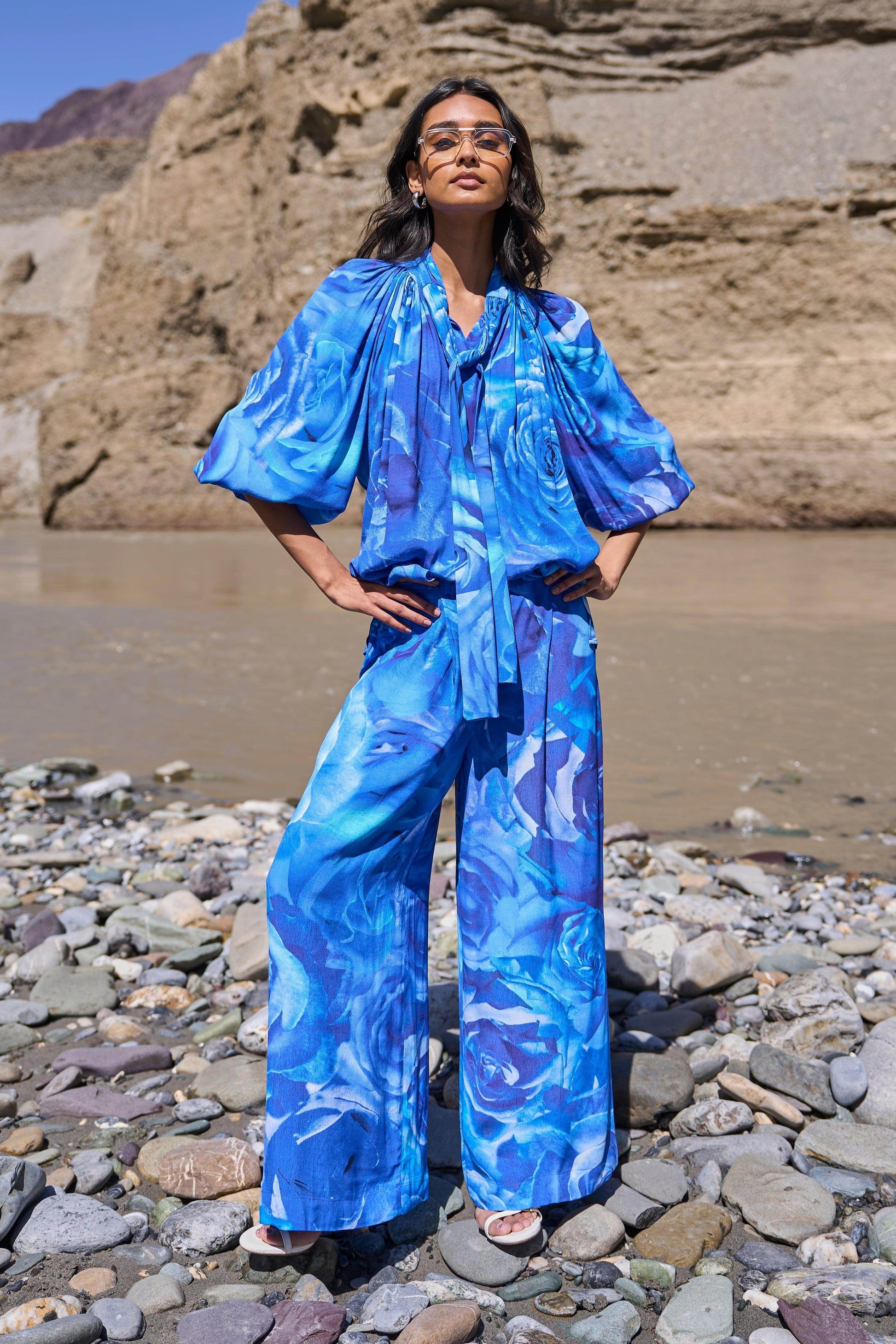 FLORAL FLARED PANT - dash and dot