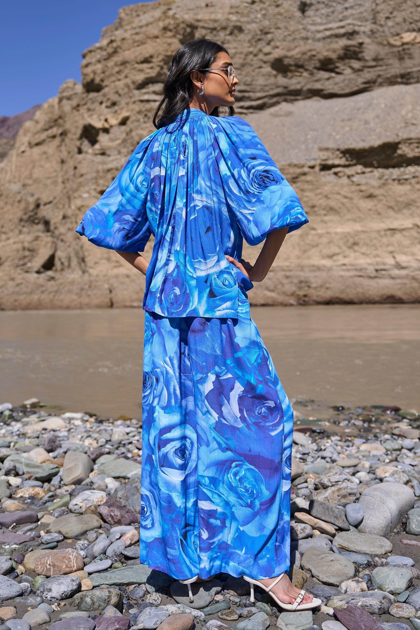 FLORAL FLARED PANT - dash and dot