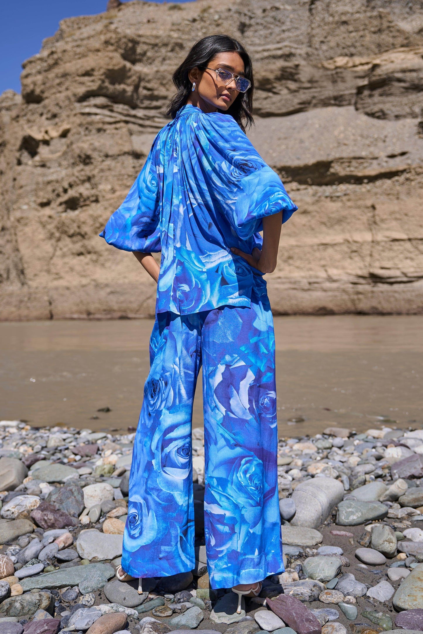 FLORAL FLARED PANT - dash and dot