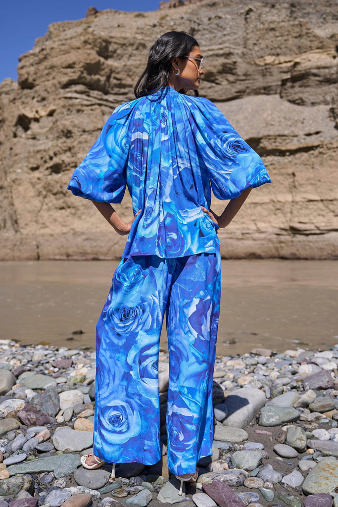 FLORAL FLARED PANT - dash and dot dash and dot