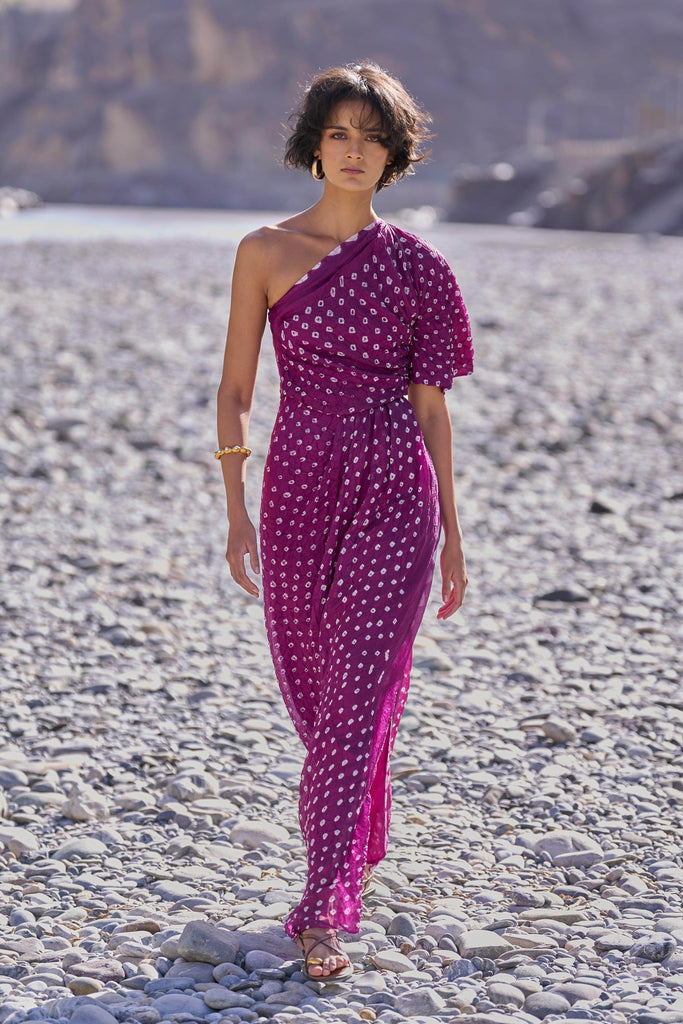 SINGLE SLEEVE BANDHANI DRESS - dash and dot dash and dot
