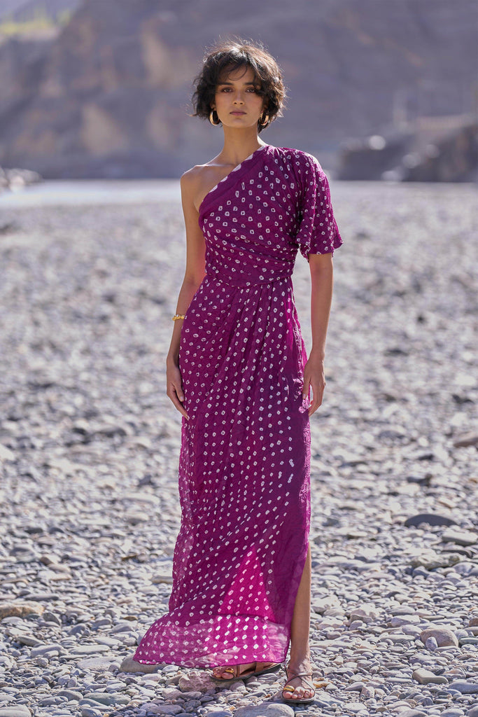 SINGLE SLEEVE BANDHANI DRESS - dash and dot dash and dot