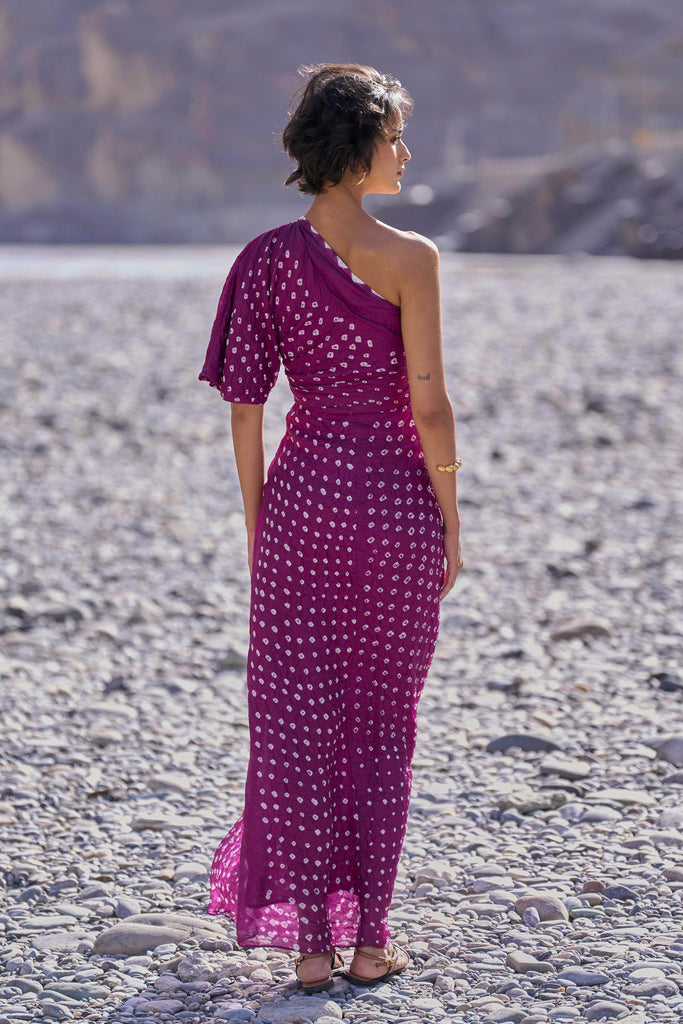SINGLE SLEEVE BANDHANI DRESS - dash and dot dash and dot