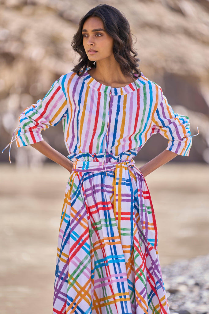 MULTI-STRIPED BLOUSE - dash and dot dash and dot