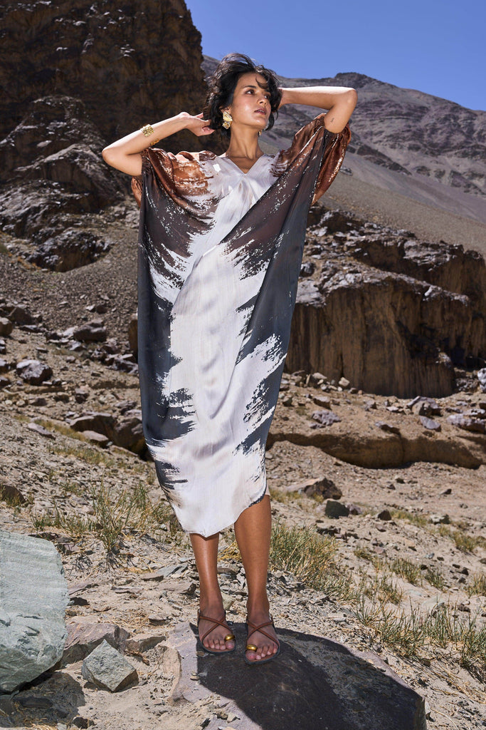 BRUSHSTROKE KAFTAN DRESS - dash and dot dash and dot