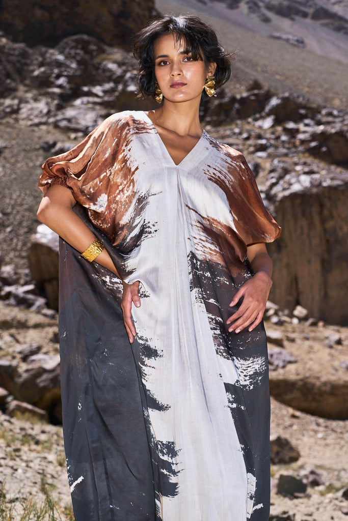 BRUSHSTROKE KAFTAN DRESS - dash and dot dash and dot