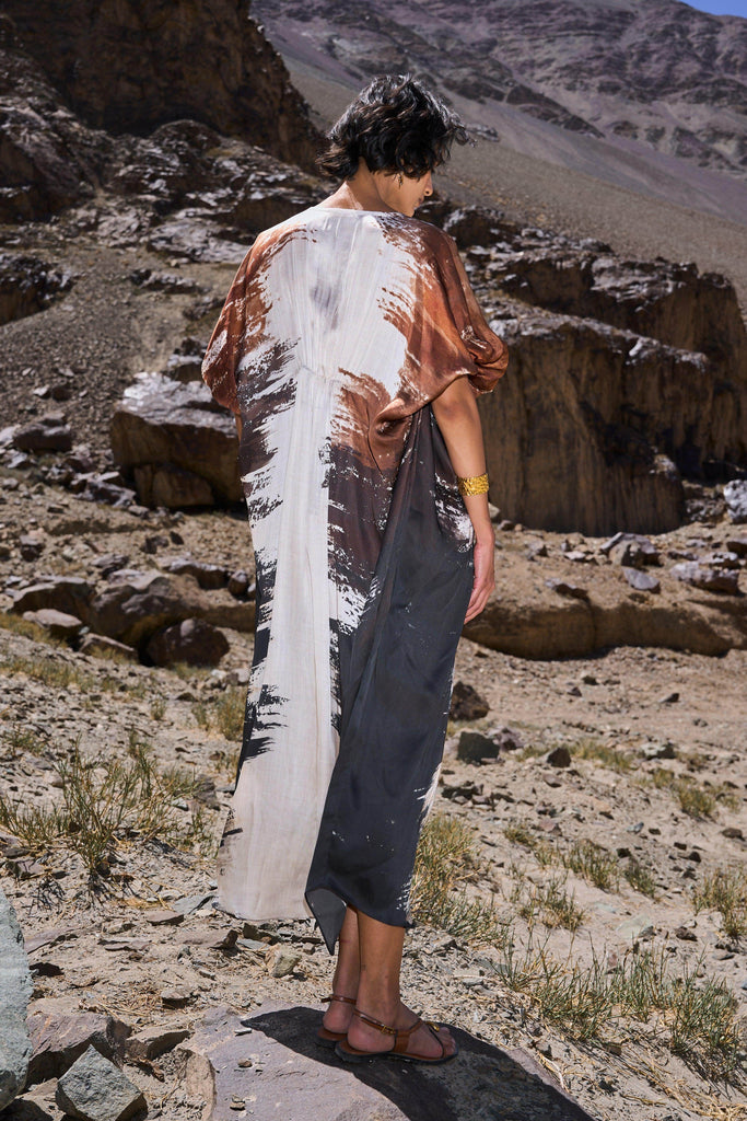 BRUSHSTROKE KAFTAN DRESS - dash and dot dash and dot