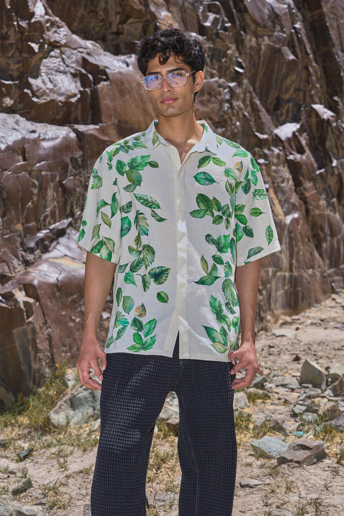 LEAF PRINT SHIRT - dash and dot dash and dot