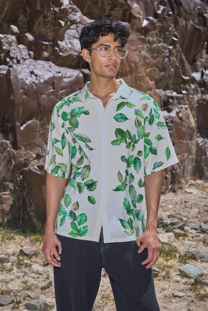 LEAF PRINT SHIRT - dash and dot dash and dot