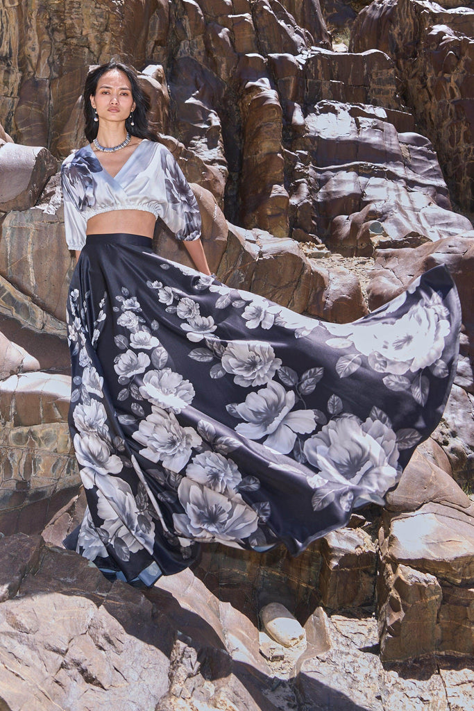 FLORAL PRINT MAXI SKIRT - dash and dot dash and dot