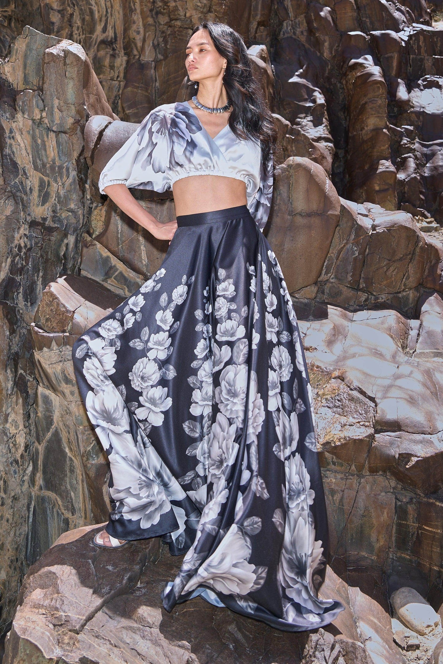 FLORAL PRINT MAXI SKIRT - dash and dot