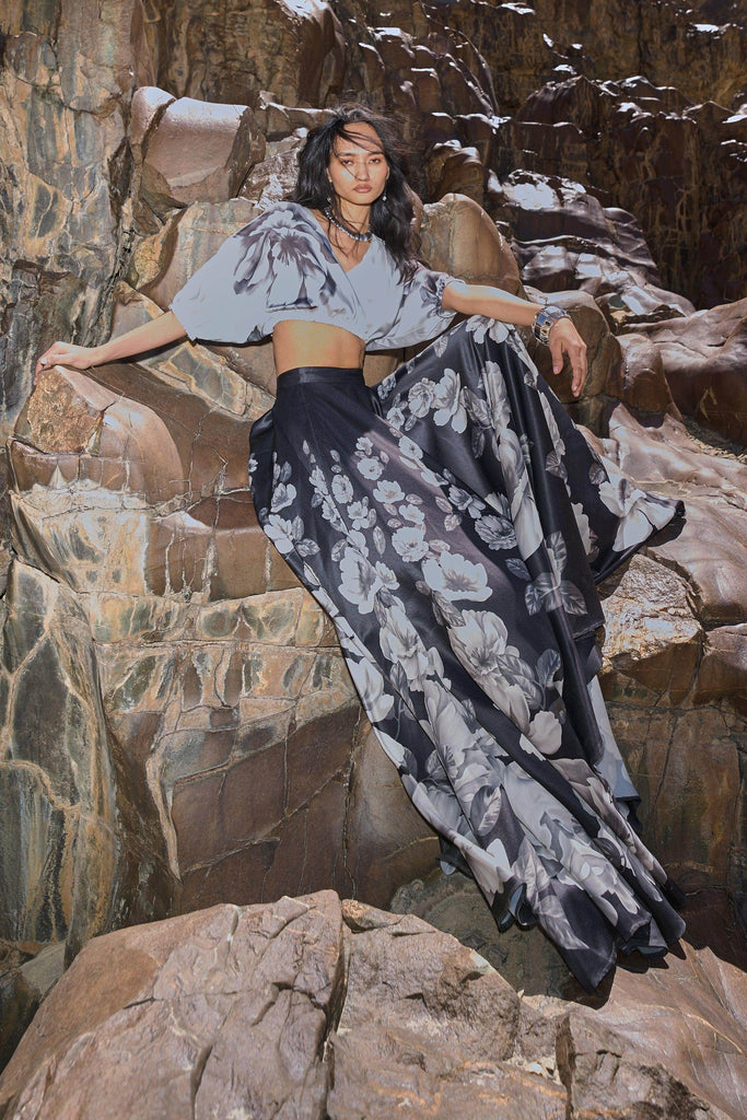 FLORAL PRINT MAXI SKIRT - dash and dot dash and dot