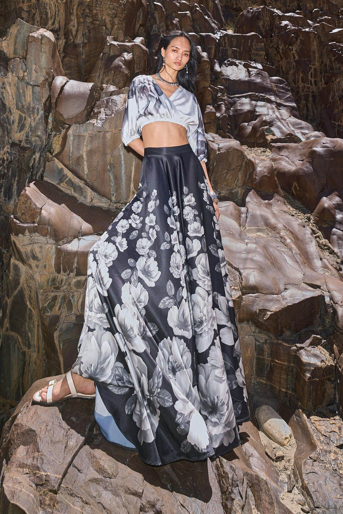 FLORAL PRINT MAXI SKIRT - dash and dot dash and dot