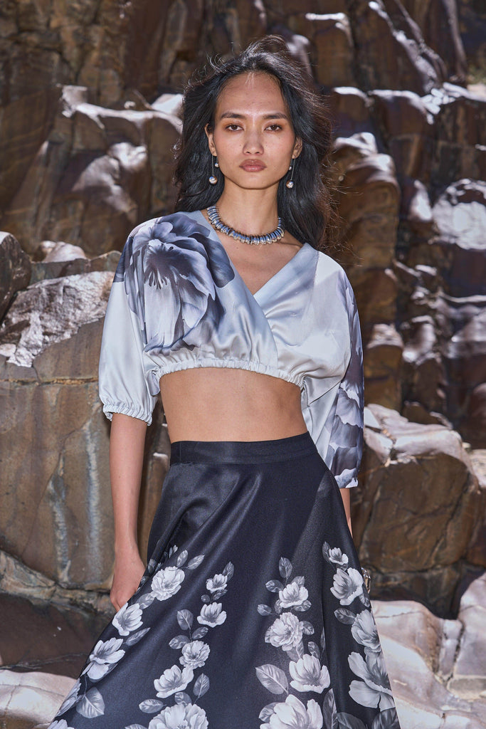 FLORAL SURPLICE TOP - dash and dot dash and dot