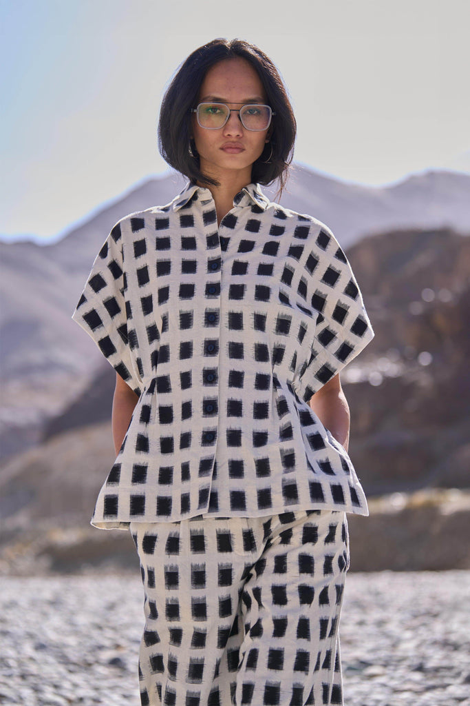 STRUCTURED IKAT SHIRT - dash and dot dash and dot