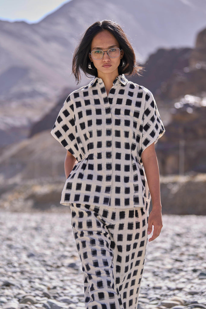 STRUCTURED IKAT SHIRT - dash and dot dash and dot
