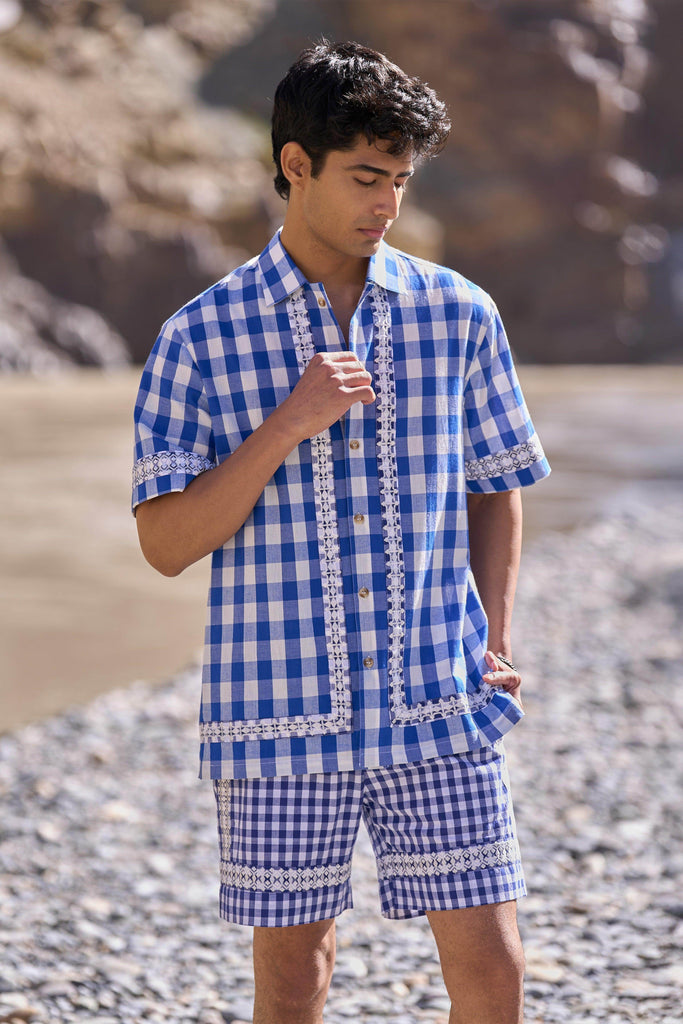 MADRAS EMBROIDERED SHORTS SET - dash and dot dash and dot