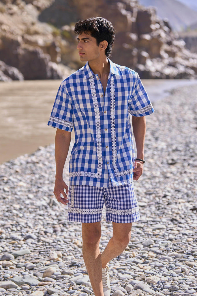 MADRAS EMBROIDERED SHORTS SET - dash and dot dash and dot