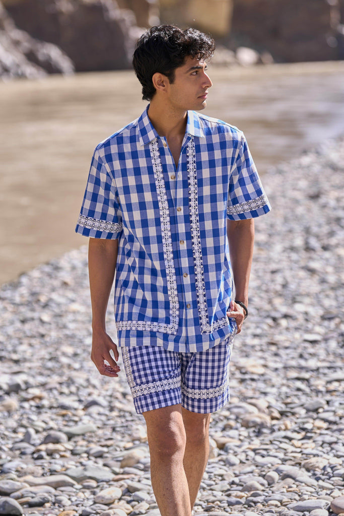 MADRAS EMBROIDERED SHORTS SET - dash and dot dash and dot