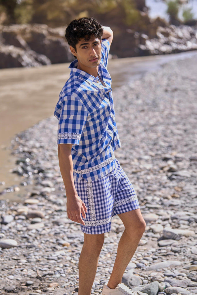 MADRAS EMBROIDERED SHORTS SET - dash and dot dash and dot