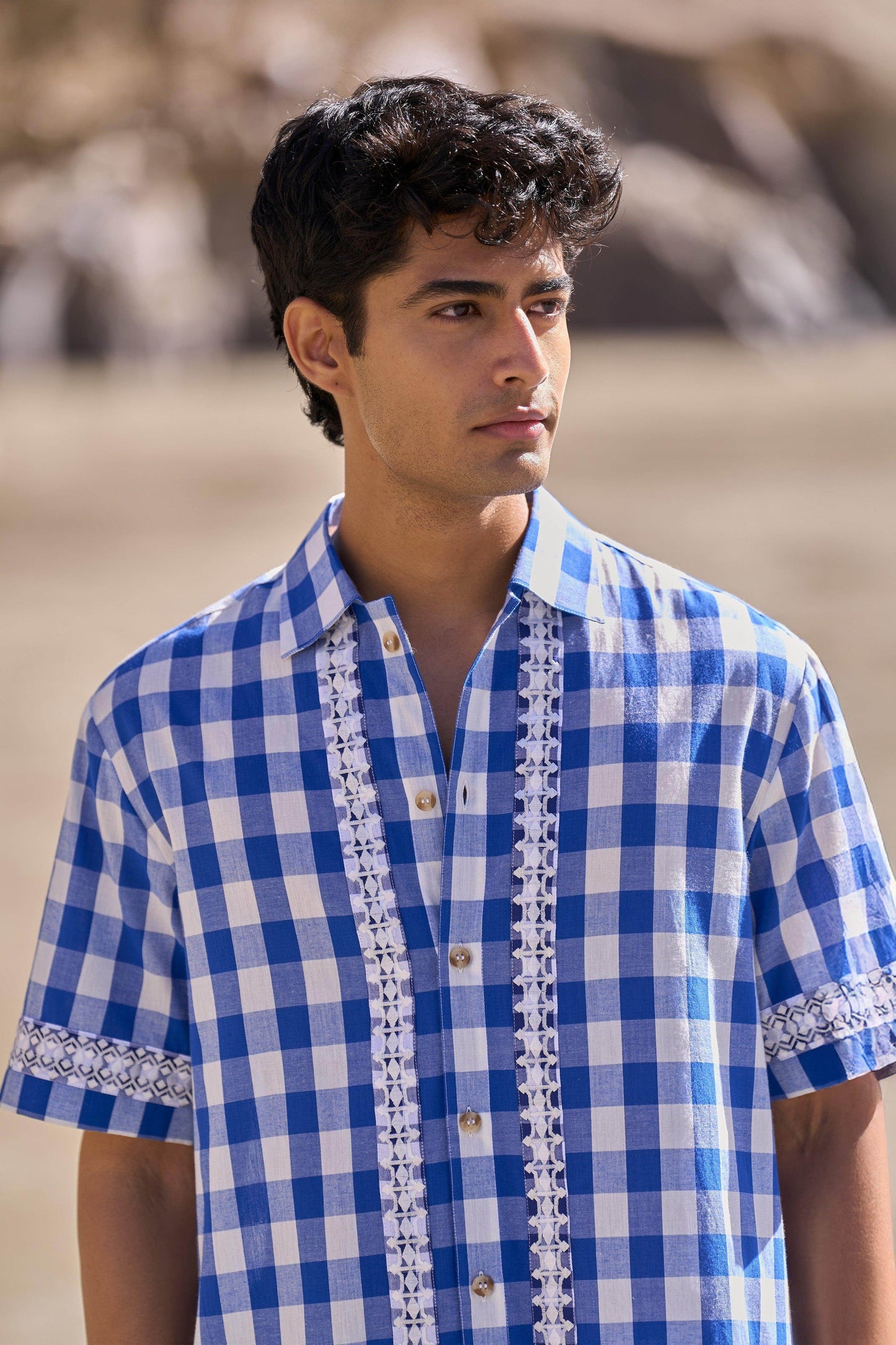 MADRAS EMBROIDERED SHORTS SET - dash and dot