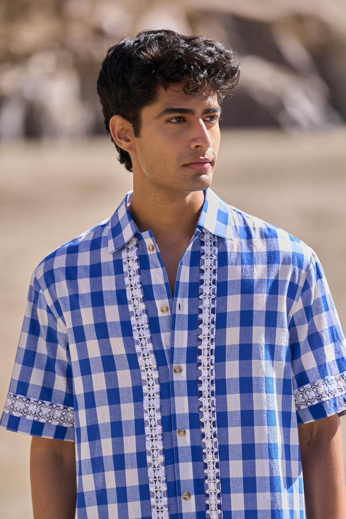 MADRAS EMBROIDERED SHORTS SET - dash and dot dash and dot