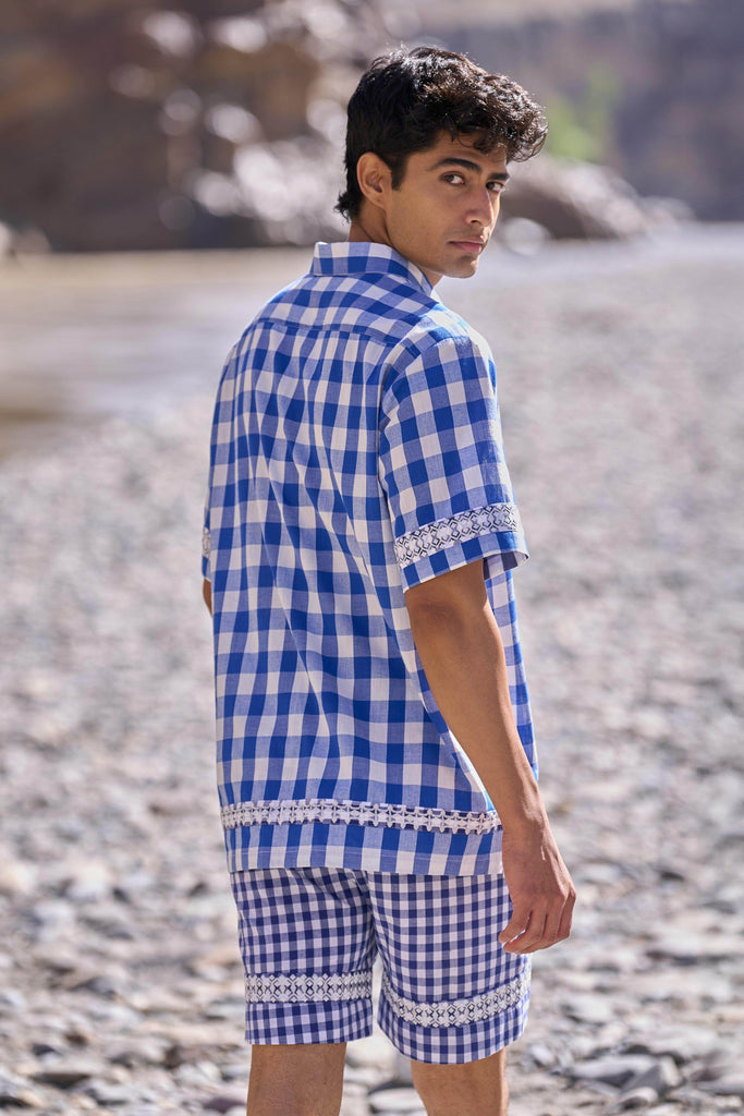 MADRAS EMBROIDERED SHORTS SET - dash and dot dash and dot