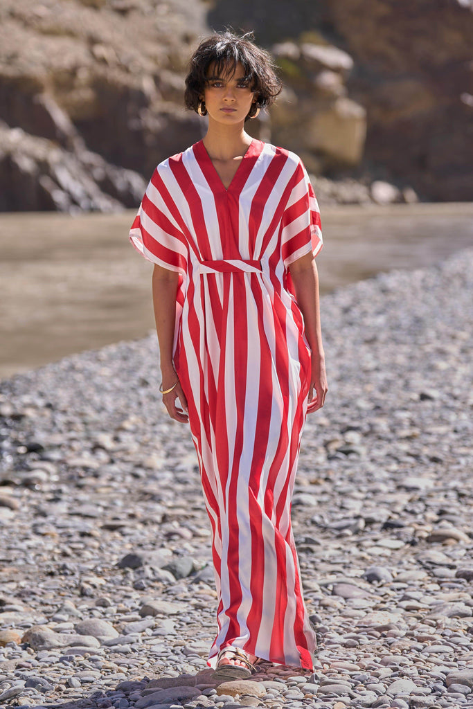 STRIPE KAFTAN DRESS - dash and dot dash and dot