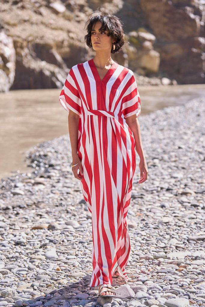 STRIPE KAFTAN DRESS - dash and dot dash and dot
