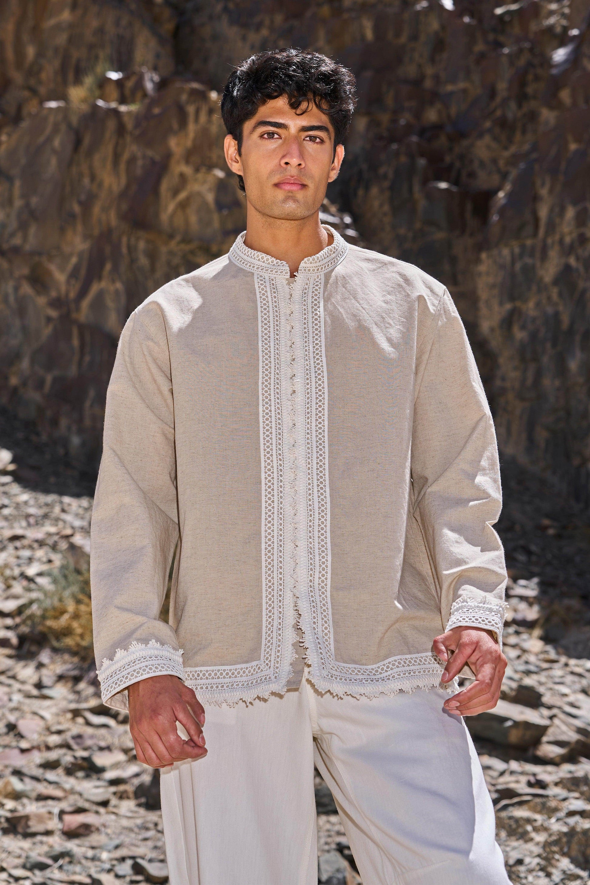 LINEN LACE SHIRT - dash and dot