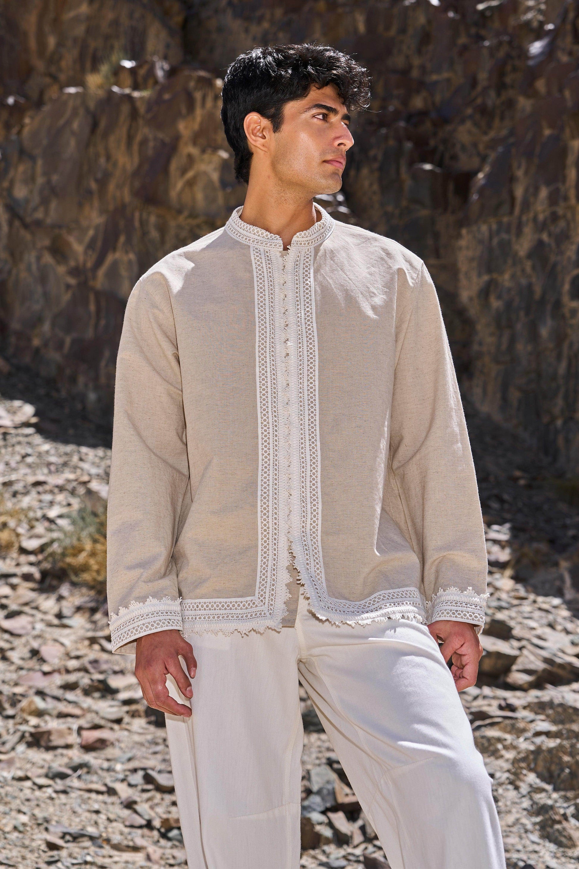 LINEN LACE SHIRT - dash and dot