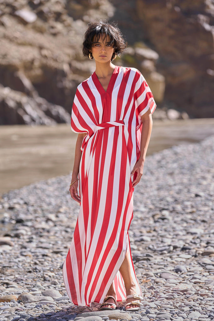 STRIPE KAFTAN DRESS - dash and dot dash and dot