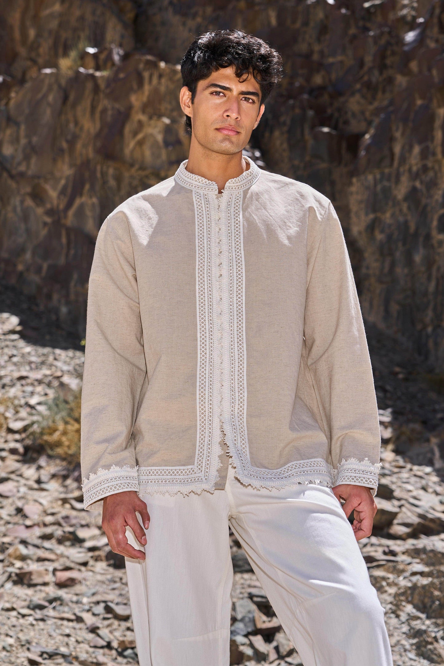 LINEN LACE SHIRT - dash and dot