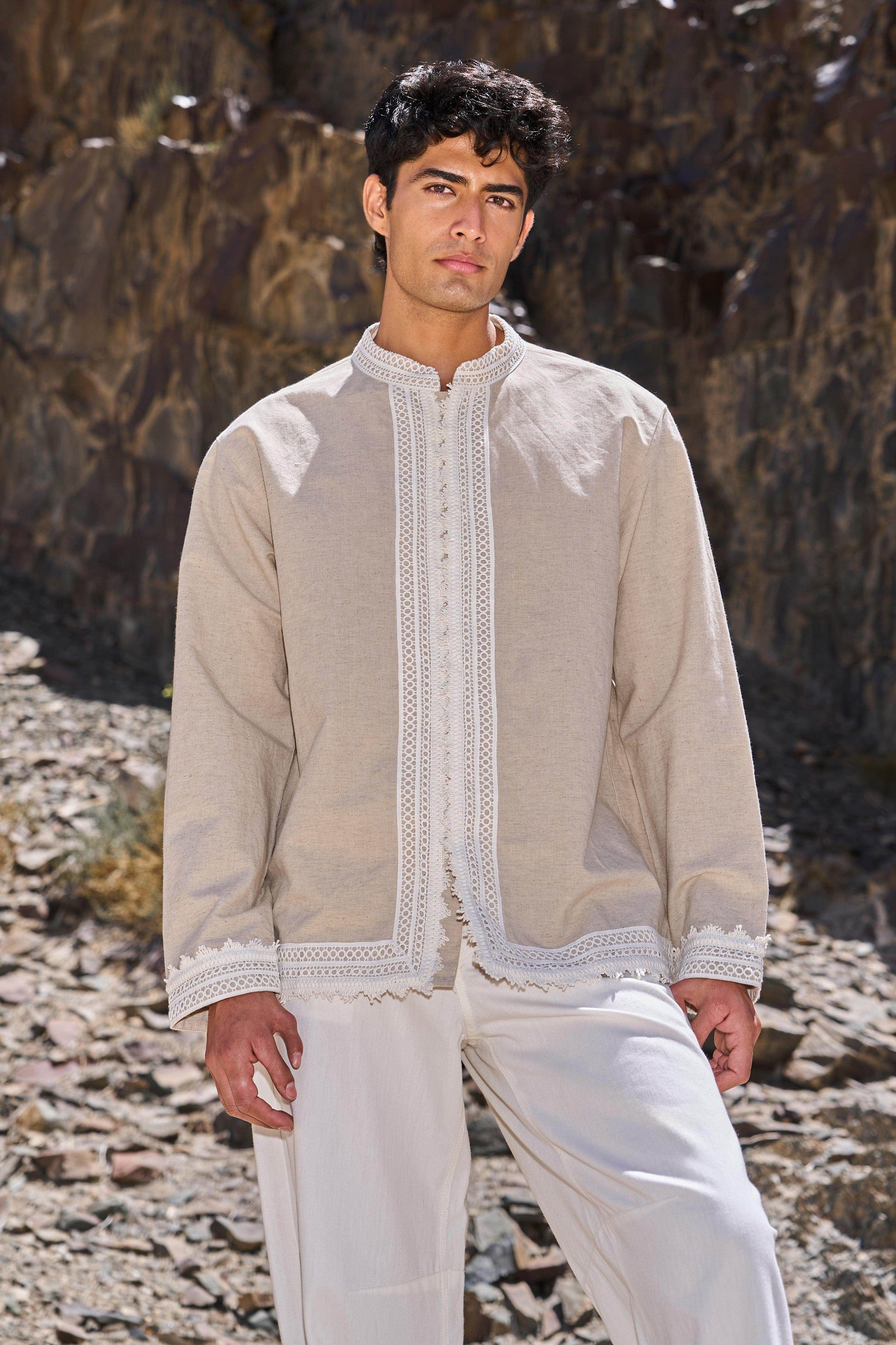 LINEN LACE SHIRT - dash and dot