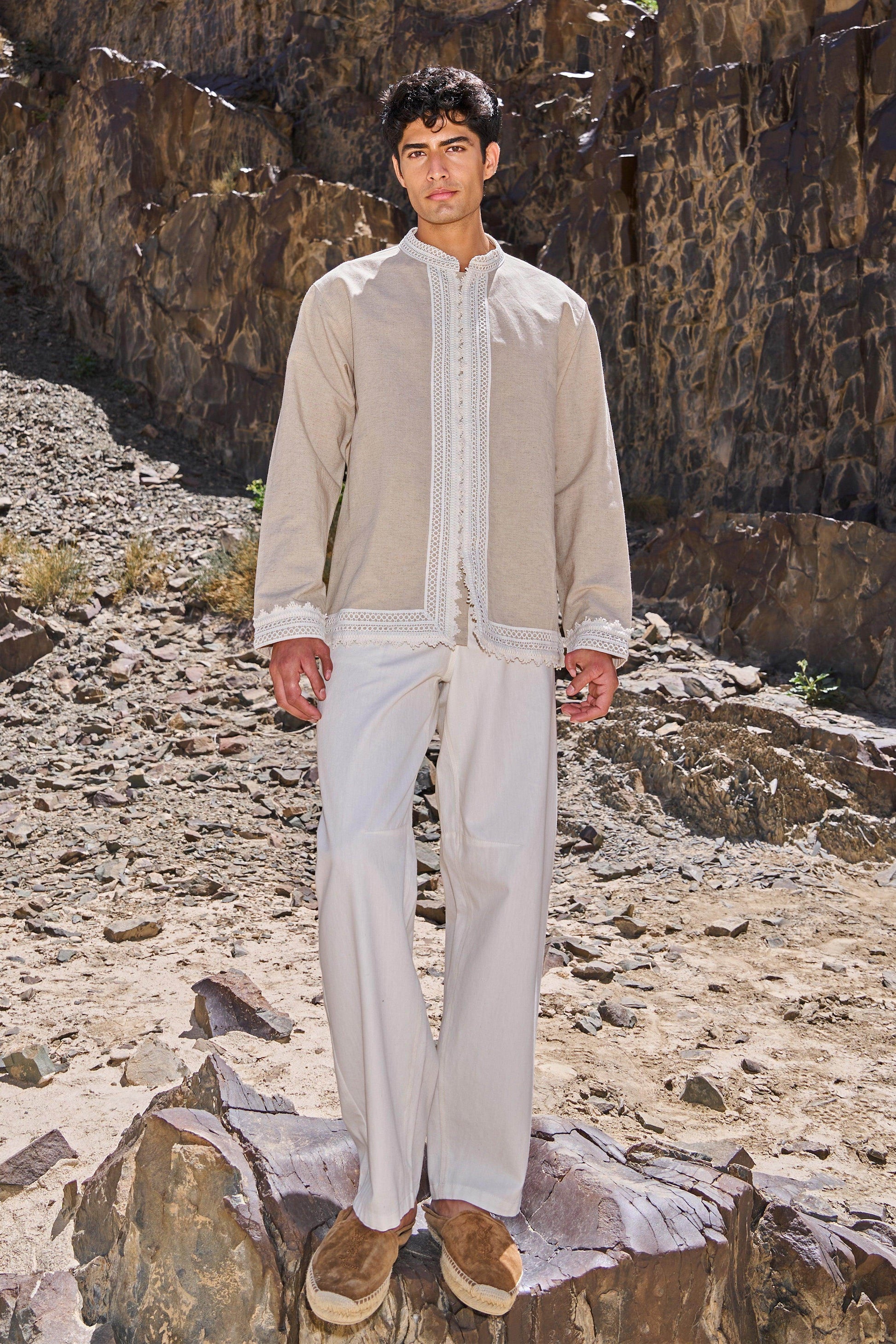 LINEN LACE SHIRT - dash and dot