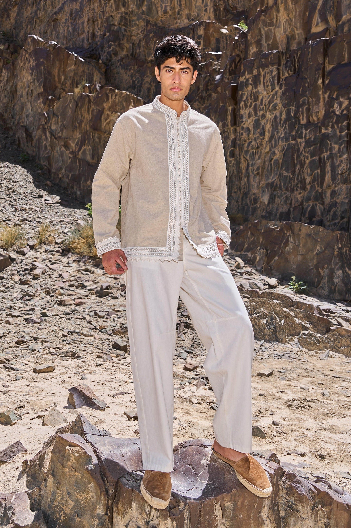 LINEN LACE SHIRT - dash and dot